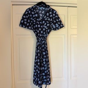 Draper James blue floral button up midi dress